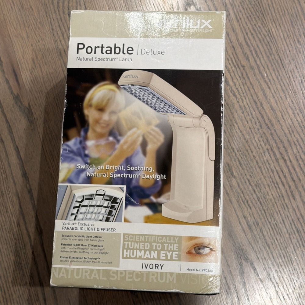 Vintage Verilux Natural‎ Spectrum Deluxe Portable Lamp  - New In Open Box